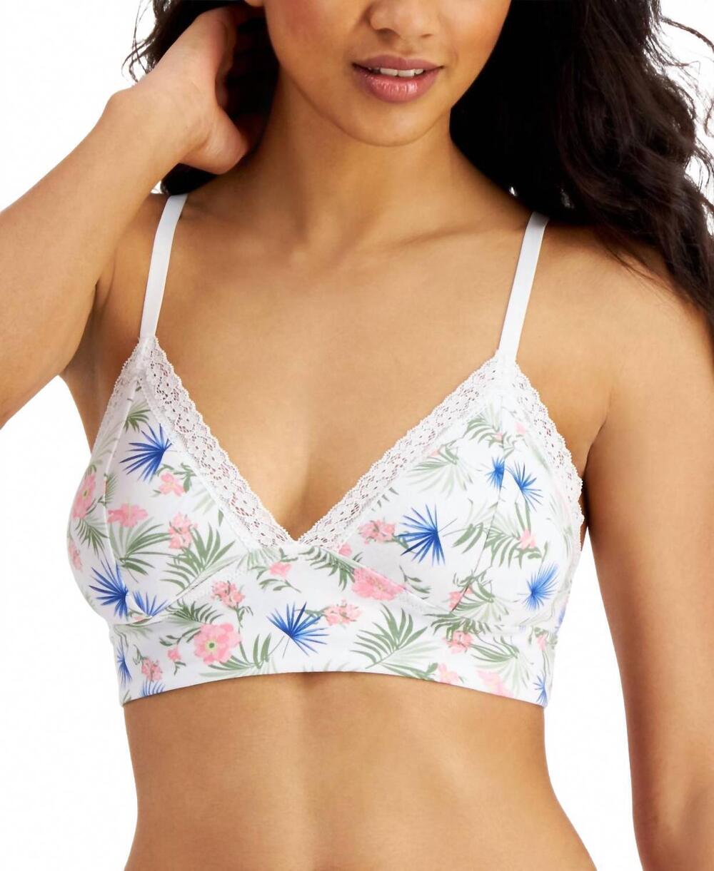 NEW JENNI BY JENNIFER MOORE women's repeat on wide lace bra in tropical floral